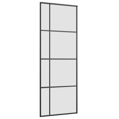 Schuifdeur met beslagset 76x205 cm ESG glas zwart