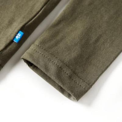 Kindershirt met lange mouwen fietsprint 116 kakikleurig