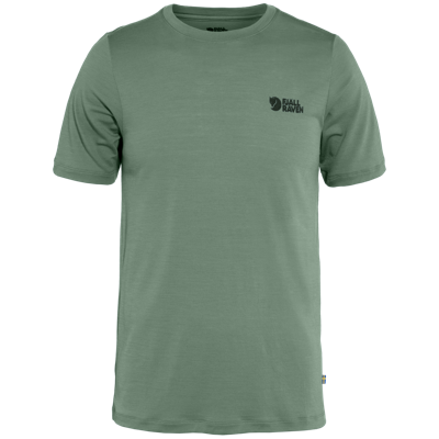 Fjallraven Abisko Wool Logo SS T-shirt Heren Patina Green XL
