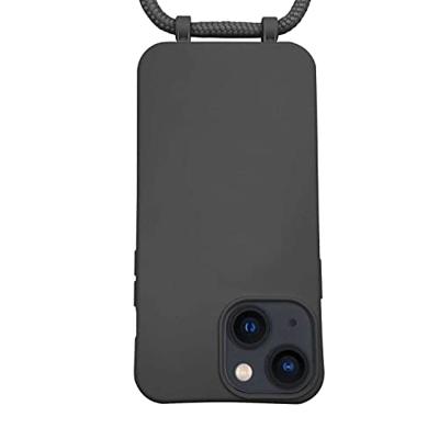 Høyde - iPhone 13 Mini - Telefoonhoes met koord - Zwart