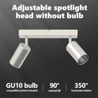 VidaXL Plafondspot met schijnwerpers nikkel 26 x 6 x 16 cm metaal - thumbnail