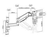 VALUE LCD Monitorarm, wandbevestiging, 5 draaipunten, zwart - thumbnail