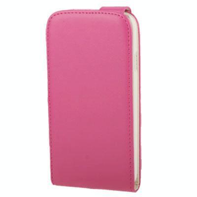 Pure Kleur Vertical Flip lederen hoesje voor Samsung Galaxy S IV / i9500 (hard roze)