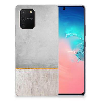 Samsung Galaxy S10 Lite | Bumper Hoesje | Wood Concrete Samsung Galaxy S10 Lite | Bumper Hoesje | Wood Concrete