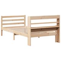 Bedframe met hoofdbord massief grenenhout 90x200 cm - thumbnail