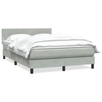 Boxspring met matras fluweel lichtgrijs 160x220 cm - thumbnail