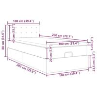 Ottomaanse bed met matras 100x200cm kunstleer grijs - thumbnail