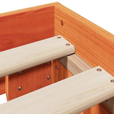 Bedframe zonder matras massief grenenhout wasbruin 120x190 cm - thumbnail