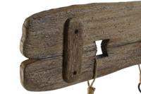 Wandkapstok Home ESPRIT Natuurlijk Metaal Paulownia hout 99 x 3 x 31 cm - thumbnail