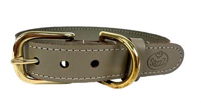 Sazzz halsband voor hond braveheart classic leer taupe 37-45x3 cm