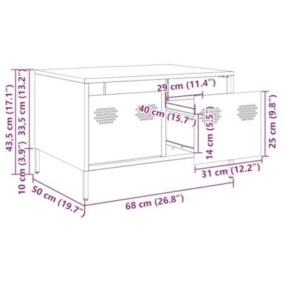 Tv-meubel 68x50x43,5 cm koudgewalst staal olijfgroen