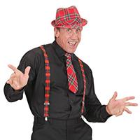 Rode geruite stropdas - thumbnail