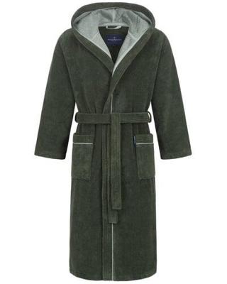 Morgenstern Morgenstern Daniel badjas met capuchon Groen/Olijfgroen S