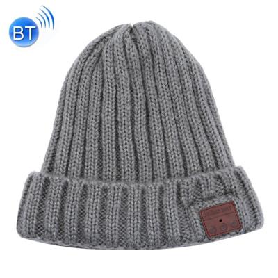 Bluetooth Knit Hat grof wol Cap ondersteunt het beantwoorden van de telefoon & Bluetooth portret Taking & muziek (grijs)
