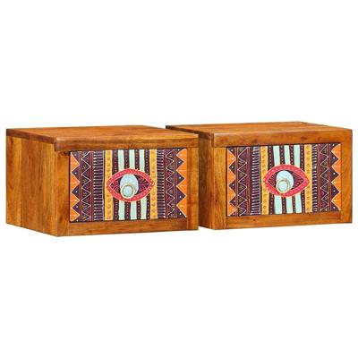 Nachtkastje 2 pcs Bruin 35 x 30 x 22 cm Massief acaciahout