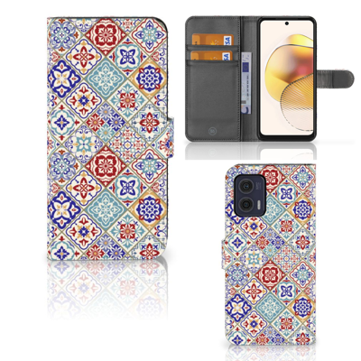 Motorola Moto G73 | Bookcase | Tiles Color Motorola Moto G73 | Bookcase | Tiles Color
