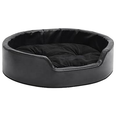 VidaXL Hondenmand 69x59x19 cm pluche en kunstleer zwart