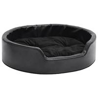 VidaXL Hondenmand 69x59x19 cm pluche en kunstleer zwart - thumbnail
