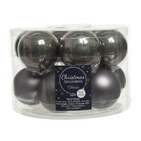 Kerstbal glas d5 cm grijs ass 12st Decoris - Decoris - thumbnail