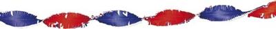 Crepe guirlande rood/wit/blauw 24m