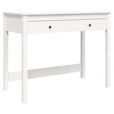 Bureau met lades 100x50x78 cm massief grenenhout wit