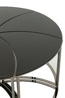 J-Line tafel Tornado - metaal|glas - zwart - set van 6 - thumbnail