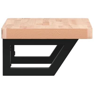 Badkamer wandschap staal en massief beukenhout