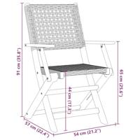 Tuinstoelen 2 st massief acaciahout en poly rattan grijs - thumbnail
