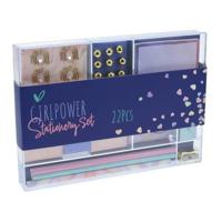 Schrijfwarenset Goud/Paars, 22dlg. - thumbnail