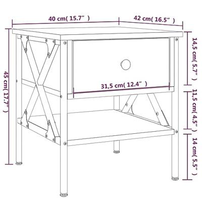 Nachtkastjes 2 st 40x42x45 cm bewerkt hout zwart