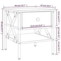 Nachtkastjes 2 st 40x42x45 cm bewerkt hout gerookt eikenkleurig - thumbnail