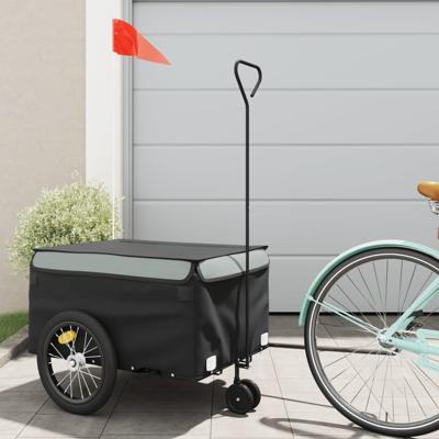 Fietstrailer 45 kg ijzer zwart en grijs Fietstrailer 45 kg ijzer zwart en grijs