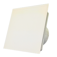 Badkamer/toilet ventilator - met timer - Ø125mm - vlak glas - mat wit - thumbnail