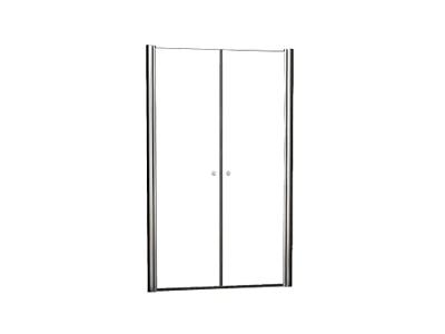 Wiesbaden Douchedeur | 2 Pendeldeuren | 80x200cm | 6mm NANO coating glas | Chroom | Nisdeur