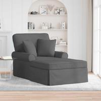 Chaise Lounge met Rok Donkergrijs 91 x 157 x 91 cm Stof - thumbnail