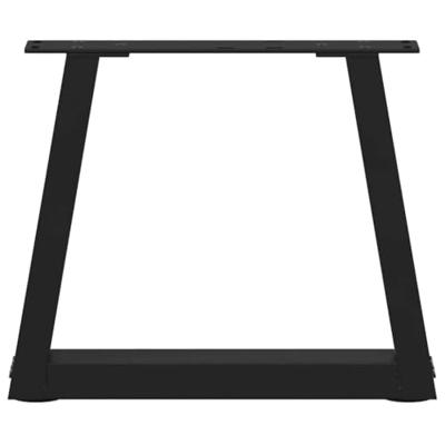 Eettafelpoten 2 st V-vormig 40x(30-31,3) cm staal zwart