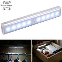 1.8 w 10 LEDs wit licht breed scherm intelligent menselijk lichaam sensor licht LED corridor kabinet licht USB opladen versie - thumbnail