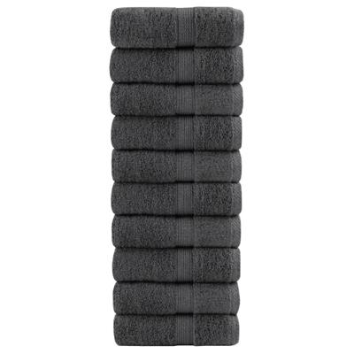 VidaXL Premium washandjes solund 10 stuks antraciet 30x30 cm 600 g/m²
