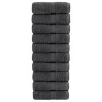 VidaXL Premium washandjes solund 10 stuks antraciet 30x30 cm 600 g/m² - thumbnail