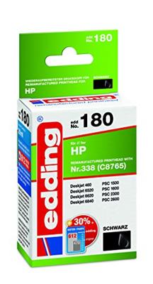 Edding Inktcartridge vervangt HP 338, C8765EE Compatibel Zwart EDD-180 18-180 Edding Inktcartridge vervangt HP 338, C8765EE Compatibel Zwart EDD-180 18-180