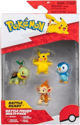 Pokemon Battle Figure - Multi Pack (Pikachu, Turtwig, Chimchar & Piplup)