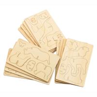 Colorations Bouwpakketje houten 3d jungledieren, set van 4 - thumbnail