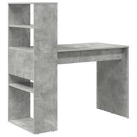Bureau met plank Betongrijs 113 x 54 x 120 cm Bewerkt hout - thumbnail