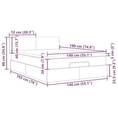 Bed met matras 140x190 cm stof taupe