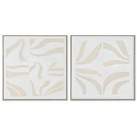 Schilderij Home ESPRIT Wit Beige Abstract Scandinavisch 83 x 4,5 x 83 cm (2 Stuks) - thumbnail