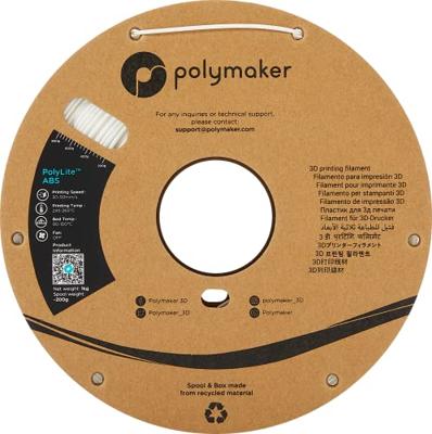 Polymaker PE01002 PolyLite Filament ABS kunststof Geurarm 1.75 mm 1000 g Wit 1 stuk(s) Polymaker PE01002 PolyLite Filament ABS kunststof Geurarm 1.75 mm 1000 g Wit 1 stuk(s)