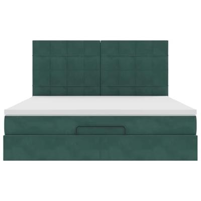 Ottoman bed met matrassen en LED's 180x200cm fluweel