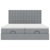 Ottoman bed met matrassen 160x200cm stof lichtgrijs - thumbnail