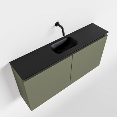 MONDIAZ TURE 100cm toiletmeubel army. EDEN wastafel urban midden geen kraangat