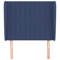 Hoofdbord met randen 83x23x118/128 cm stof blauw - thumbnail